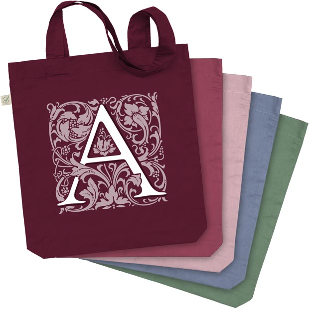 F'' Letter Initial Canvas Tote Bag - Initials Bags