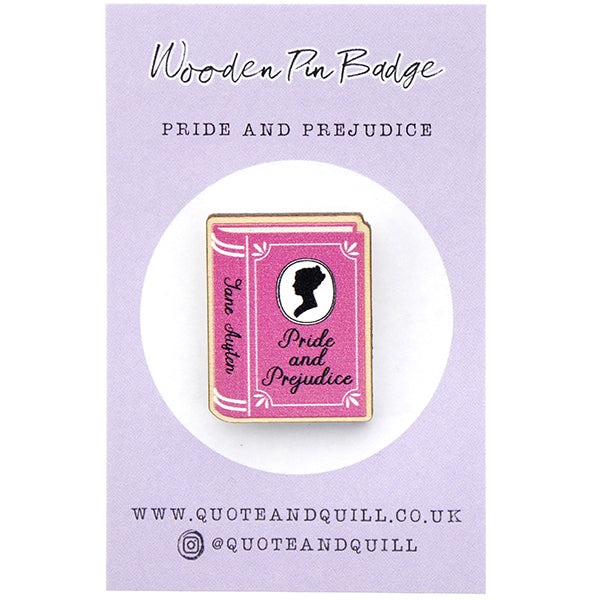 Pride and Prejudice Wooden Brooch