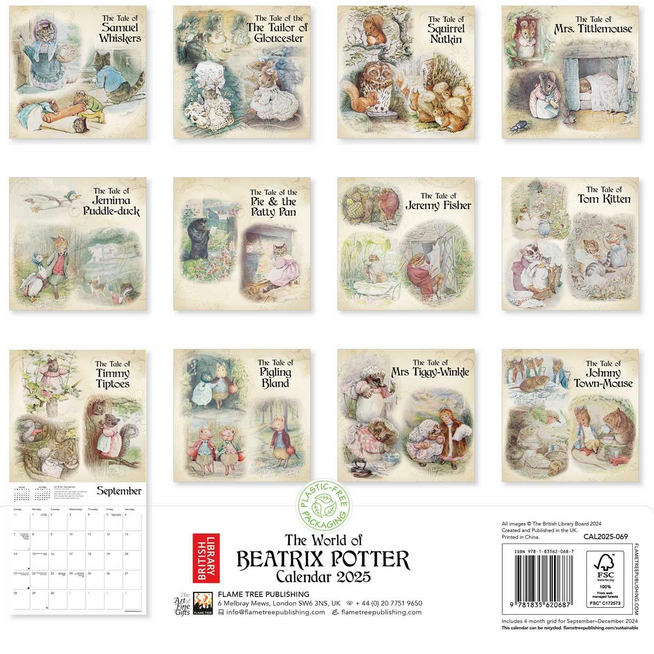 The World of Beatrix Potter 2025 Wall Calendar