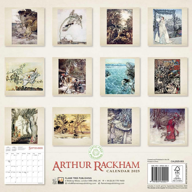 Arthur Rackham 2025 Wall Calendar