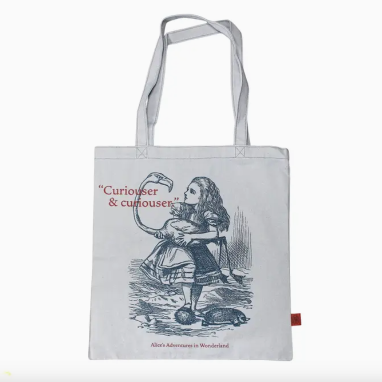 Curiouser and Curiouser Alice in Wonderland Tote Bag