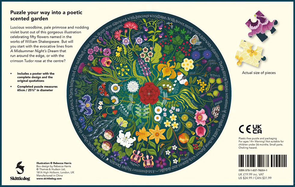 Shakespeare's Flowers 1000-Piece Circular Jigsaw Puzzle