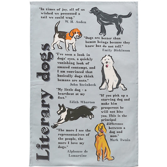 Literary Dogs Tea Towel