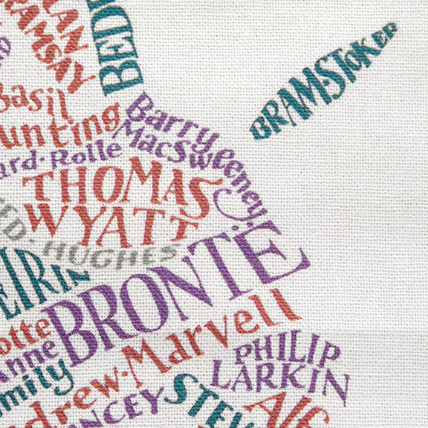 Literary Map of Britain Tea Towel
