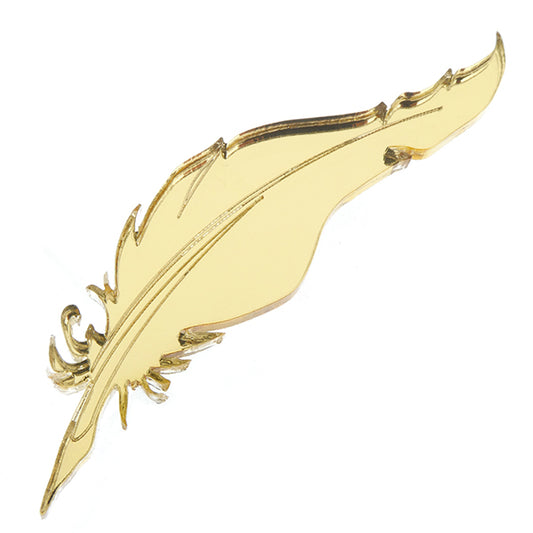 Quill Pen Brooch Gold